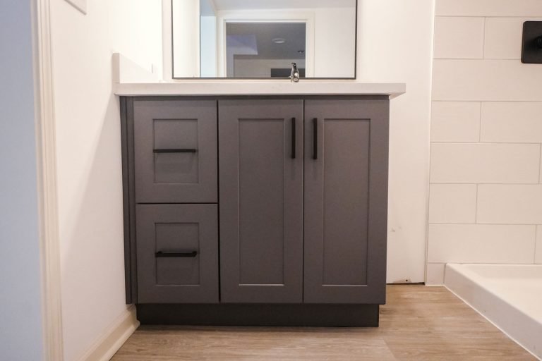 dark gray bathroom cabinet rta seattle
