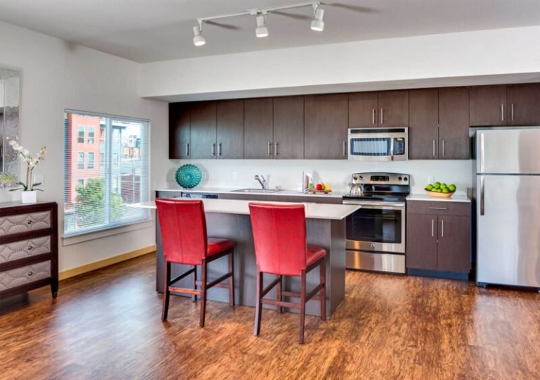 dark wood cabinet kitchen seatac wa