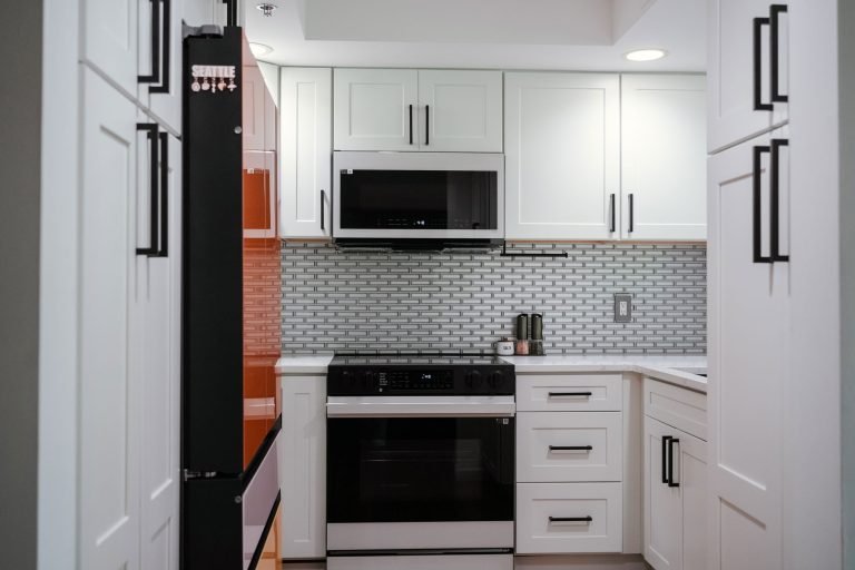 dove white rta shaker cabinets kitchen seattle