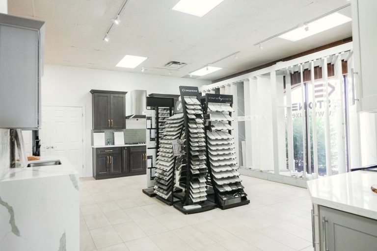 showroom countertop display stratus quartz