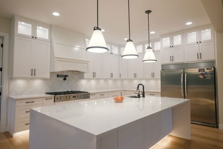 white rta kitchen cabinets large island seattle